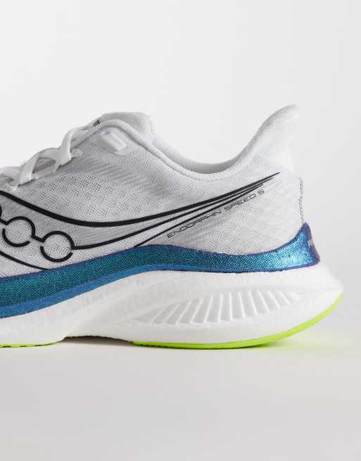 Saucony Endorphin Speed 5 running trainers in white and nightsky, 2 of 5