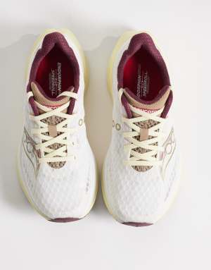 Saucony Endorphin Speed 5 trainers in ivory and maroon