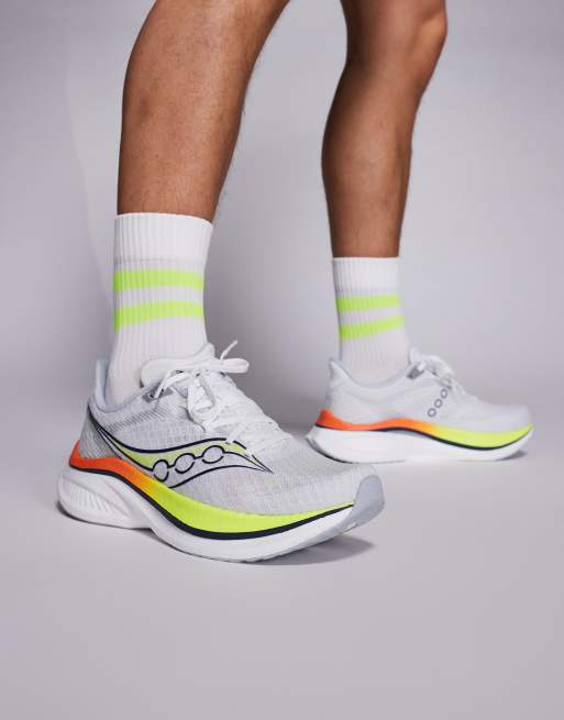 Saucony – Endorphin Speed 5 – Vita och citrongula löparskor, 4 av 5