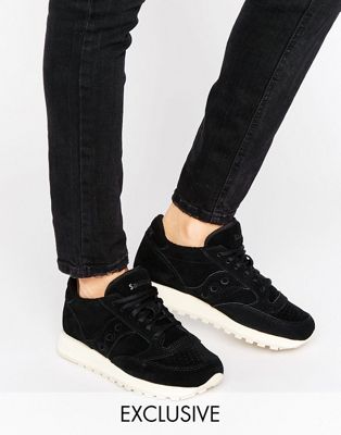 Saucony Exclusive Jazz O Suede Trainers In Black | ASOS