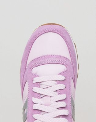 saucony exclusive jazz original trainers in lilac & silver