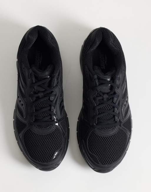 Saucony Grid Legacy trainers in triple black, 4 of 5