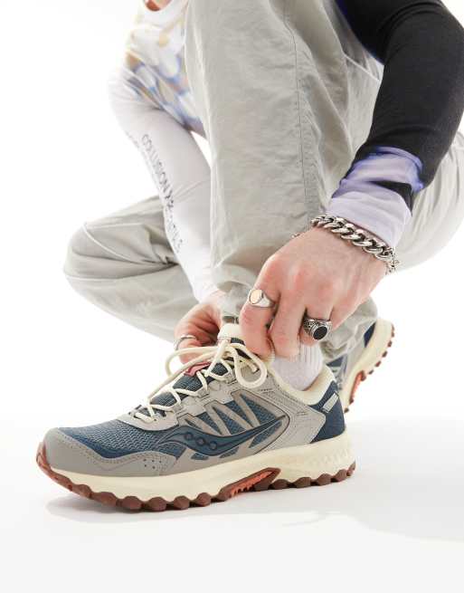 Saucony - Grid Peak - Sneakers in marineblauw en grijs, 4 van 5