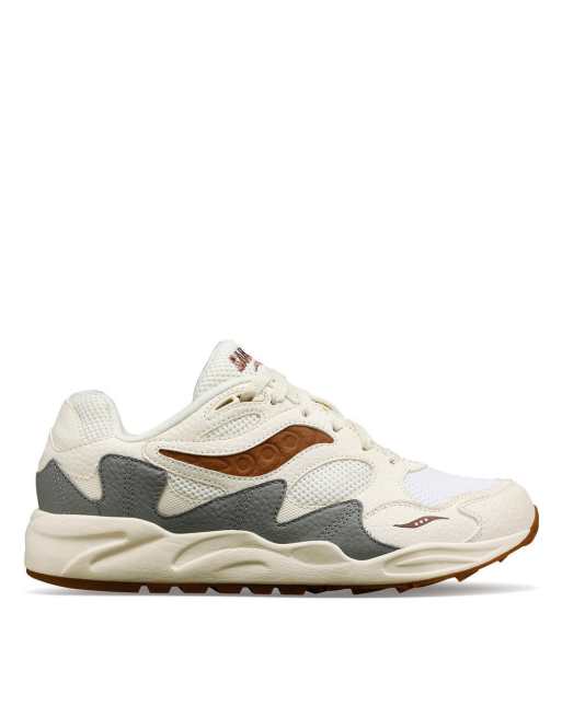 Saucony - Grid Shadow 2 - Sneakers i sandfarve og brun, 3 af 4