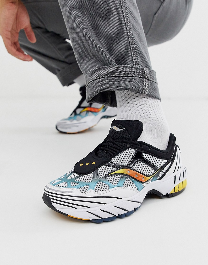 Saucony – Grid Web – Silverfärgade sneakers