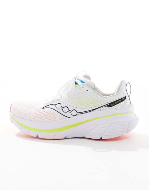 Saucony - Guide 17 - Hardloopsneakers met structuur en demping in wit en geel, 2 van 5