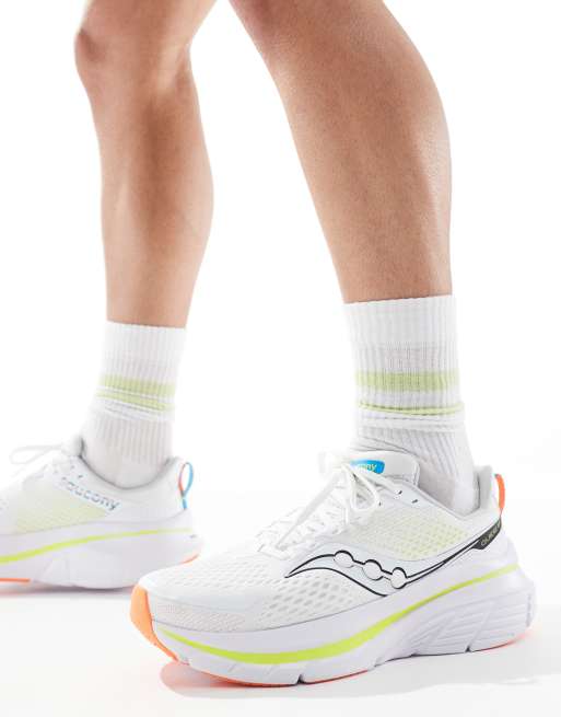 Saucony - Guide 17 - Hardloopsneakers met structuur en demping in wit en geel, 4 van 5