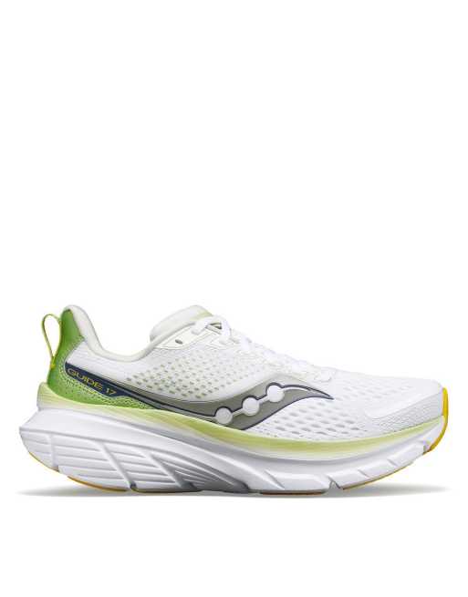 Saucony - Guide 17 - Hardloopsneakers met structuur en demping in wit en varengroen