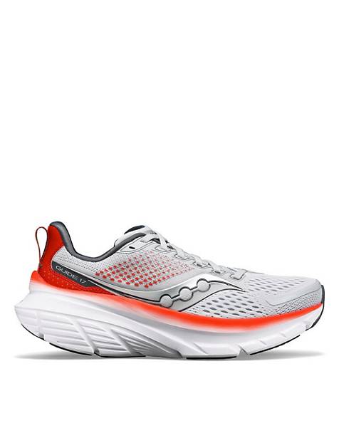 Saucony Guide 17 structured cushioning running trainers in cloud and cayenne