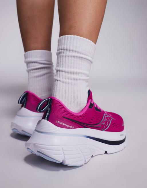 Saucony – Guide 18 Max – Fuchsiafärgade och marinblå träningsskor med dämpning, 4 av 5