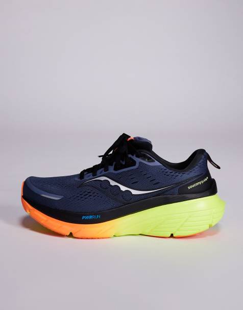 Saucony Guide 18 running trainers in shadow and vizi - view 2