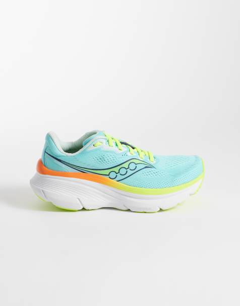 Saucony – Guide 19 – Niebiesko-cytrynowe buty sportowe do biegania - view 1