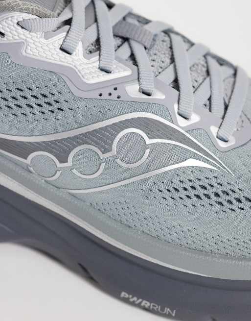 Saucony Guide 19 running trainers in grey and silver, 4 of 5