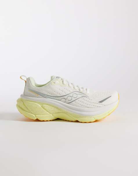 Saucony Hurricane 25 running trainers in ivory and yellow - view 1