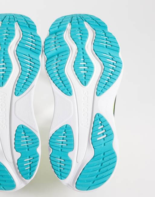 Saucony Hurricane 26 sneakers da corsa bianche, gialle e turchesi, 5 di 5