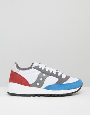 Saucony Jazz 91 White Red \u0026 Blue Sneakers | ASOS