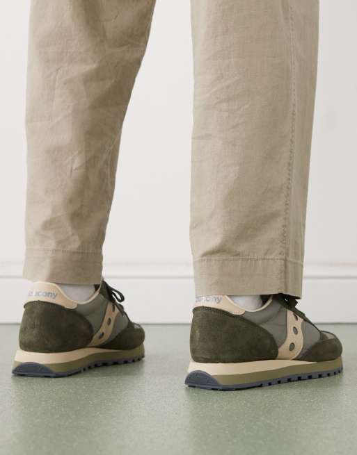 Saucony – Jazz Original – Sneaker in Grün und Sand, 3 von 5