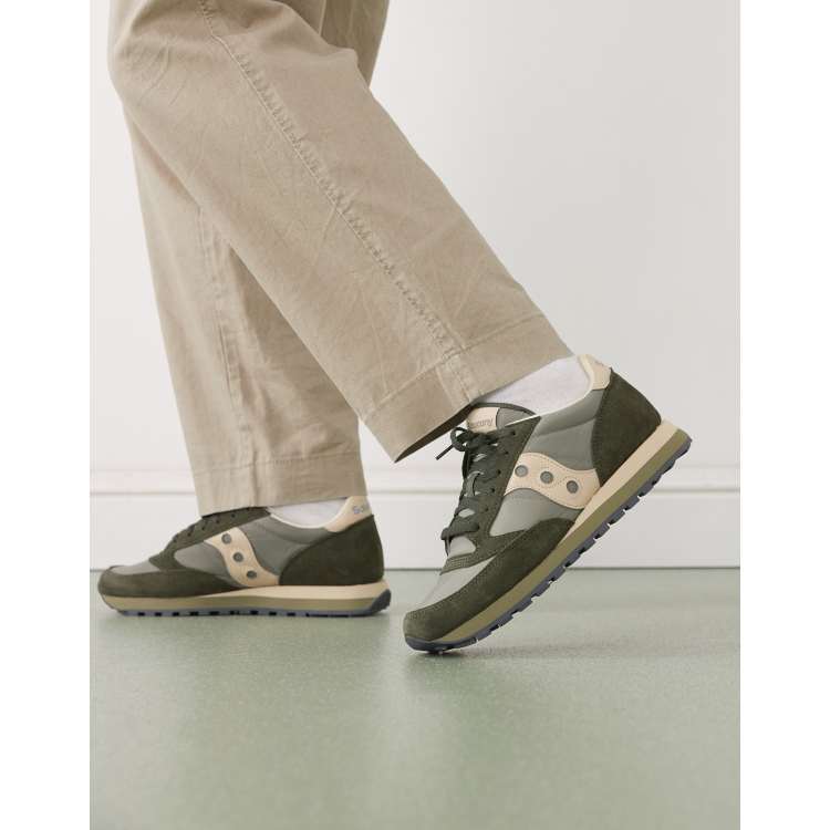 Saucony Jazz Original trainers in green and sand ASOS