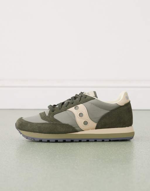 Saucony Jazz Original trainers in green and sand, 2 of 5