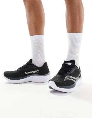 Saucony Kinvara 15 neutral running trainers in black and white