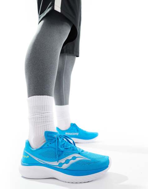 Saucony Kinvara 15 neutral running trainers in viziblue and white - view 1