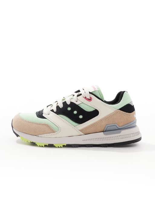 Saucony Originals Courageous Sneakers verde chiaro e cuoio