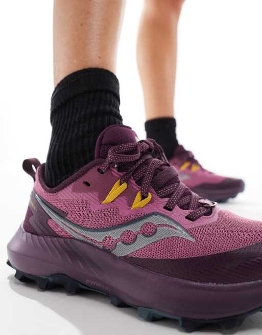 Saucony Peregrine 14 Neutrale Laufschuhe in Pflaumenlila und Aubergine