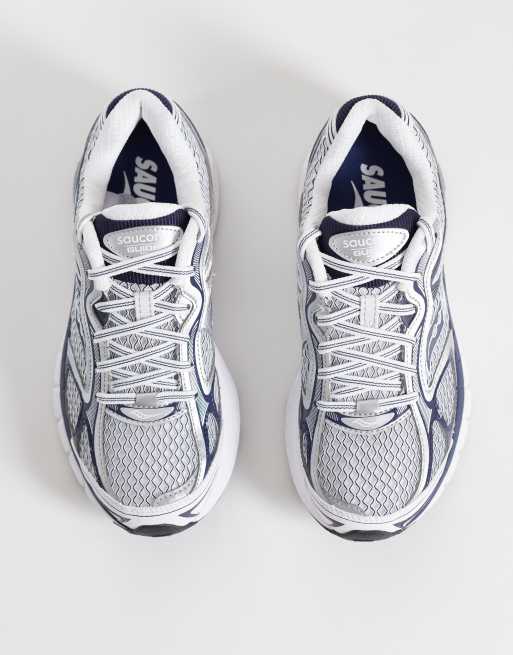 Saucony Progrid Guide 7 sneakers bianche e blu, 3 di 5