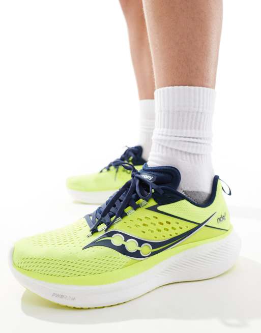 Saucony - Ride 17 Neutral - Sneakers da corsa color agrume e blu navy