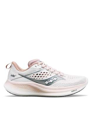 Saucony - Ride 17 - Neutrale Laufschuhe in Weiß und Lotus