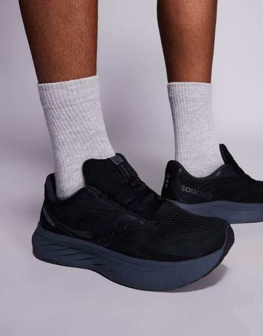 Saucony Ride 18 running trainers in black and shadow ASOS