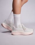 [Saucony] Saucony Ride 18 running trainers in quartz and peony-White 6 QUARTZ and PEONY