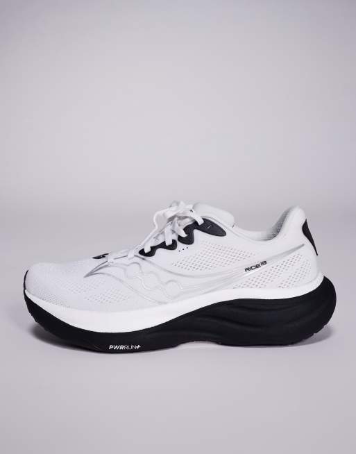 Saucony – Ride 19 – Biało-czarne buty sportowe do biegania, 2 z 5