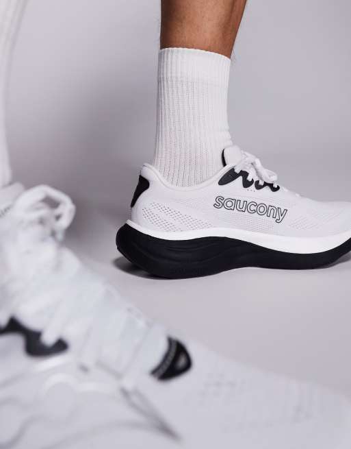 Saucony – Ride 19 – Biało-czarne buty sportowe do biegania, 5 z 5