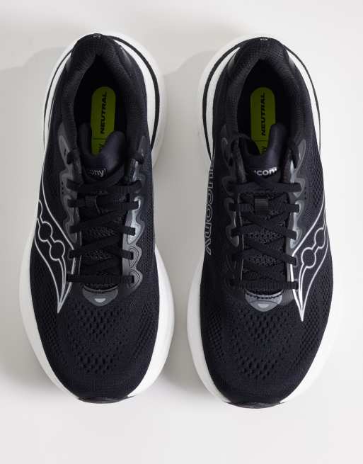 Saucony Ride 19 hardloopsneakers in zwart en wit, 3 van 5