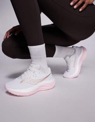 Saucony - Ride 19 - Lauf-Sneaker in Weiß und Rosa