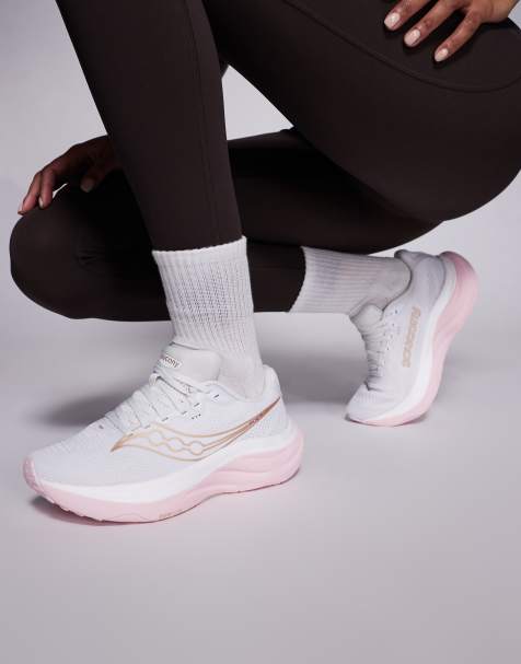 Saucony - Ride 19 - Løbesneakers i hvid/lyserød - view 1