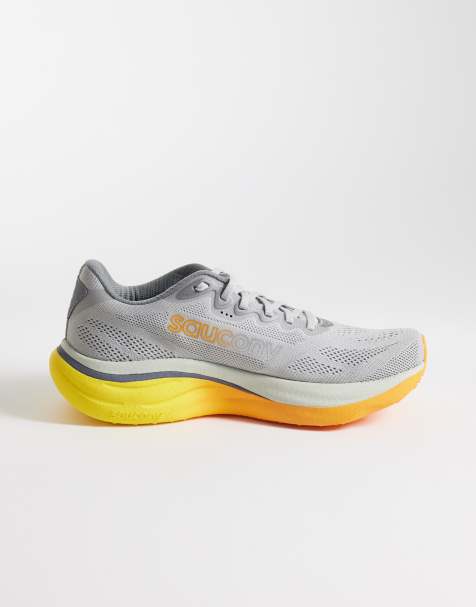 Saucony Ride 19 running trainers in grey and yellow fade - view 1