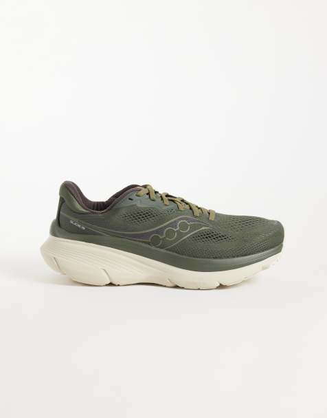Saucony Ride 19 running trainers in khaki - view 1