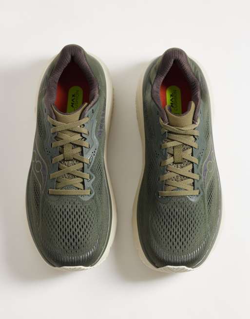 Saucony Ride 19 running trainers in khaki, 3 of 5