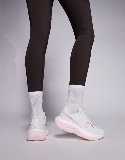 Saucony – Ride 19 – Vita och rosa löparskor, 4 av 5