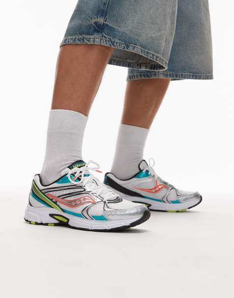 Saucony Ride Millenium sneakers in white and mutant - view 1