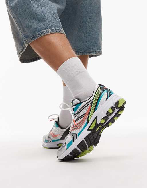 Saucony Ride Millennium trainers in white and mutant, 5 of 5