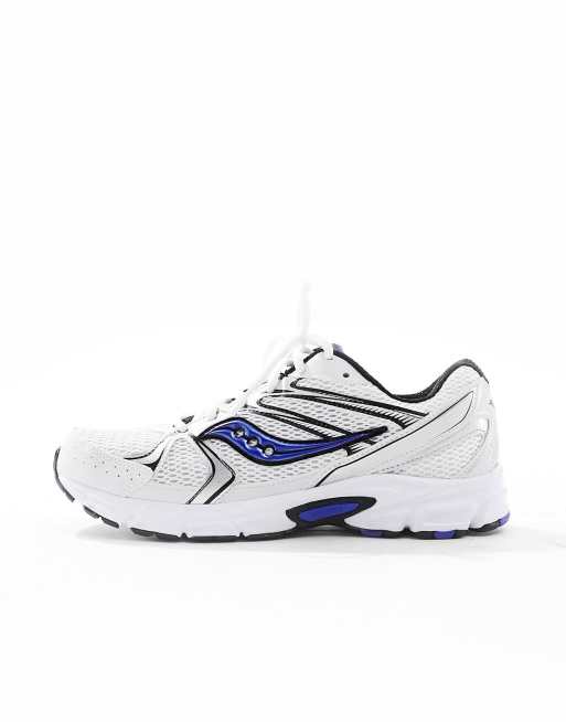 Saucony Ride Millennium trainers in white and royal | ASOS