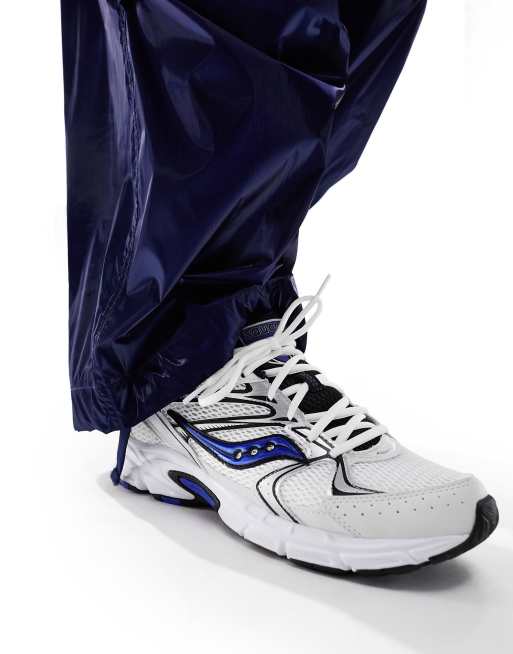 Saucony Ride Millennium trainers in white and royal | ASOS