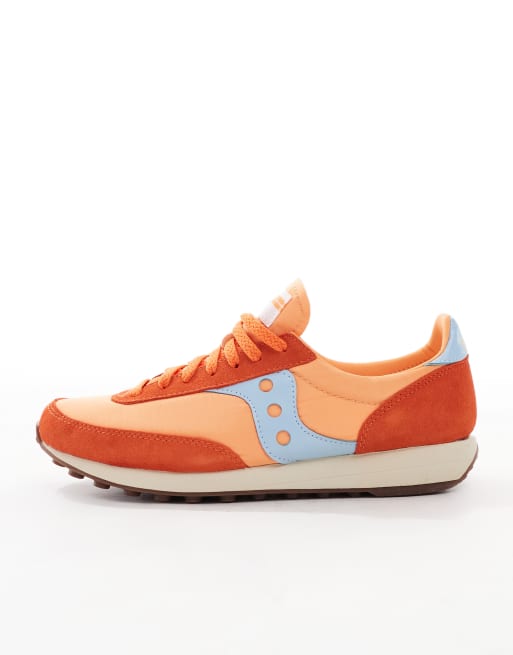 Saucony Trainer 80 Sneakers arancioni e azzurro cielo ASOS