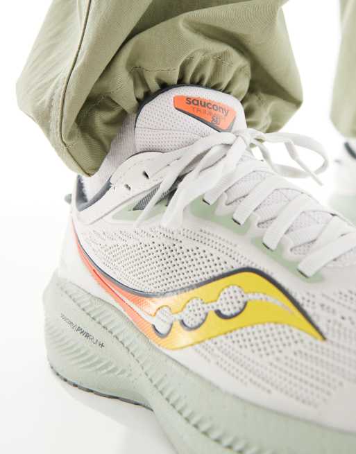 Saucony Triumph 21 Neutral Sneakers da corsa bianche e verdi