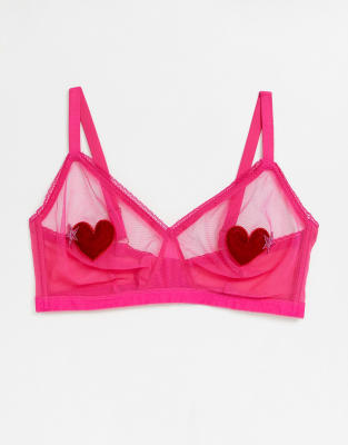 pink heart bralette