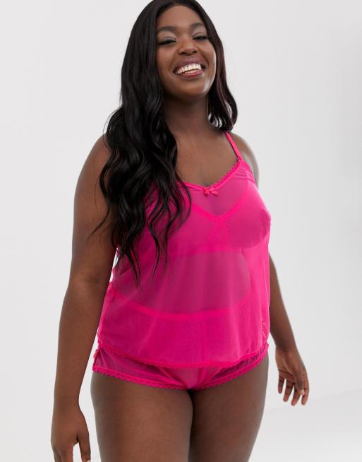 Sæt ud Religiøs rytme Savage x Fenty Plus Size sheer mesh cami top in pink | ASOS