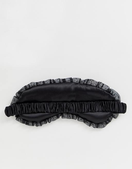 Savage X Fenty Schwarze Satin Augenmaske Mit Netzstoff Besatz Asos